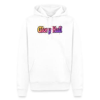 Glory Hall Psychedelisches Leuchten - Männer Premium Bio Hoodie - Weiß - Vorne - Nico (187cm)