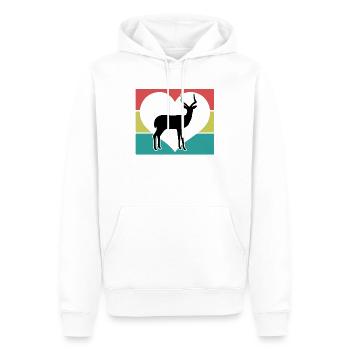 Antilope Herz Vintage Silhouette - Männer Premium Bio Hoodie - Weiß - Vorne - Nico (187cm)