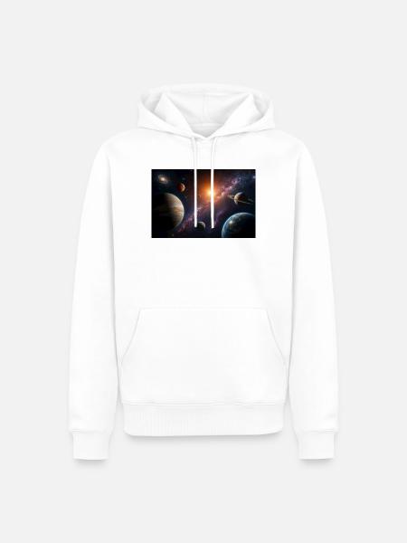 Universum  - Männer Premium Bio Hoodie - Weiß