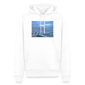 Nebel über Berglandschaft Morgenlicht - Männer Premium Bio Hoodie - Weiß - Vorne - Nico (187cm)