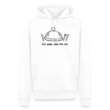 Ich esse, also bin ich - Männer Premium Bio Hoodie - Weiß - Vorne - Nico (187cm)
