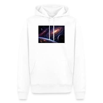Cosmos - Men’s Premium Organic Hoodie - white - Front - Nico (187cm)