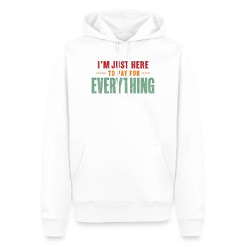 Ich bin nur hier, um alles zu bezahlen, lustiger Papa " - Männer Premium Bio Hoodie - Weiß - Vorne - Nico (187cm)