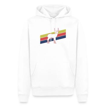 Antilope Retro Streifen – Safari Wildtier - Männer Premium Bio Hoodie - Weiß - Vorne - Nico (187cm)