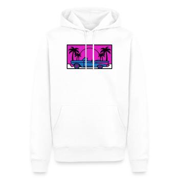 Retro 80er Auto Logo - Männer Premium Bio Hoodie - Weiß - Vorne - Nico (187cm)