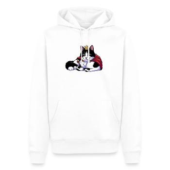 Königskatze mit Krone - Männer Premium Bio Hoodie - Weiß - Vorne - Nico (187cm)
