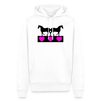 Pferde - Männer Premium Bio Hoodie - Weiß - Vorne - Nico (187cm)