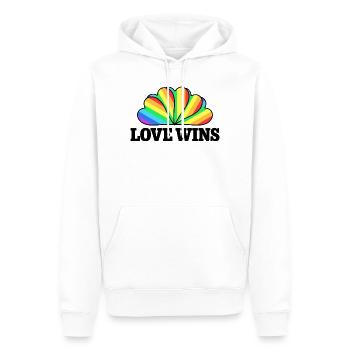 Love Wins - Rainbow Statement Design - Sweat à capuche Premium bio Homme - blanc - Devant - Nico (187cm)