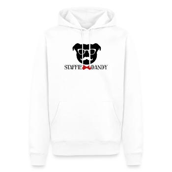 The Dandy Staffie - 010 - Men’s Premium Organic Hoodie - white - Front - Nico (187cm)