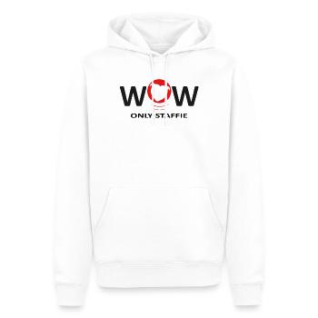 Staffies wow - 040 - Sweat à capuche Premium bio Homme - blanc - Devant - Nico (187cm)
