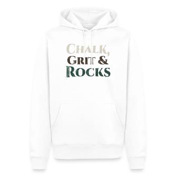 Chalk Grit & Rocks Motif - Men’s Premium Organic Hoodie - white - Front - Nico (187cm)
