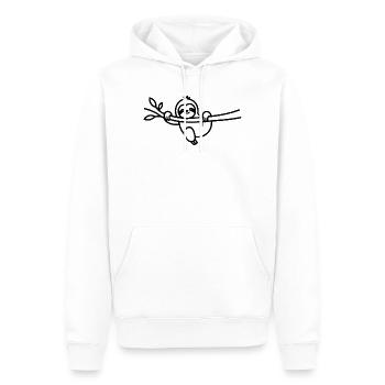 Entspanntes Faultier am Ast Tiermotiv - Männer Premium Bio Hoodie - Weiß - Vorne - Nico (187cm)