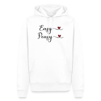 Easy Peasy Design with heart - Men’s Premium Organic Hoodie - white - Front - Nico (187cm)