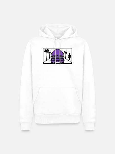 Night Driving Highway Graphic - Men’s Premium Organic Hoodie - white