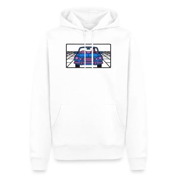 Retro Car Miami Logo - Sweat à capuche Premium bio Homme - blanc - Devant - Nico (187cm)