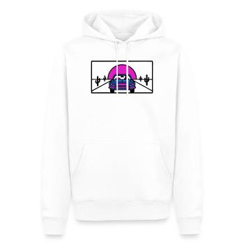 Desert Highway Car Logo - Men’s Premium Organic Hoodie - white - Front - Nico (187cm)