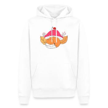 Cute fox sleeping under mushroom autumn - Men’s Premium Organic Hoodie - white - Front - Nico (187cm)