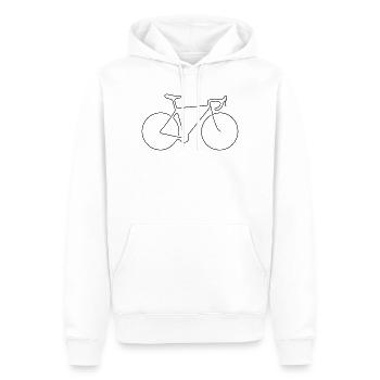 Black Minimalist Bike Silhouette - Men’s Premium Organic Hoodie - white - Front - Nico (187cm)