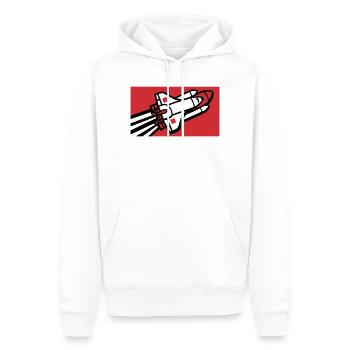 Space Shuttle Silhouette - Men’s Premium Organic Hoodie - white - Front - Nico (187cm)