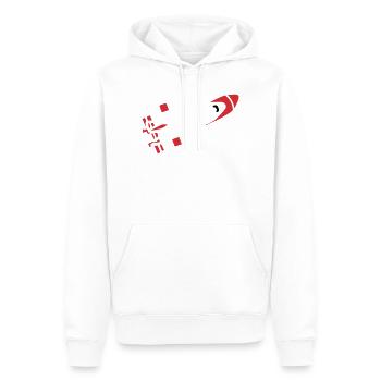 Abstract Rocket Silhouette - Men’s Premium Organic Hoodie - white - Front - Nico (187cm)