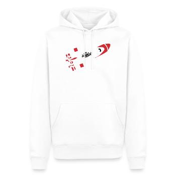 Red Rocket Graffiti Logo - Men’s Premium Organic Hoodie - white - Front - Nico (187cm)
