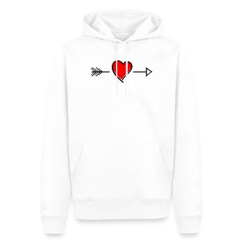 Heart contrast on black - Men’s Premium Organic Hoodie - white - Front - Nico (187cm)