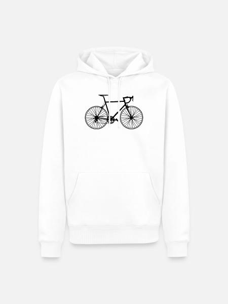 Klassisches Rennrad – Pure Fahrradliebe - Männer Premium Bio Hoodie - Weiß