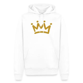 Golden Crown - Men’s Premium Organic Hoodie - white - Front - Nico (187cm)