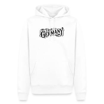 I love Germany Logo - Men’s Premium Organic Hoodie - white - Front - Nico (187cm)
