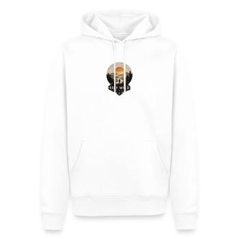 Stay Wild – Into the Wild | Extérieur vintage - Sweat à capuche Premium bio Homme - blanc - Devant - Nico (187cm)