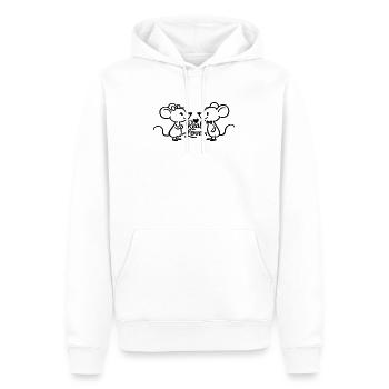 Real Love Mouse Pair - Men’s Premium Organic Hoodie - white - Front - Nico (187cm)