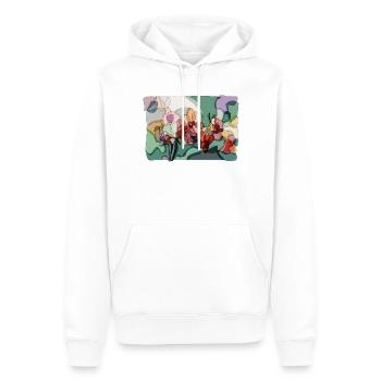 Abstract Orchids | Zen Floral Illustration - Men’s Premium Organic Hoodie - white - Front - Nico (187cm)