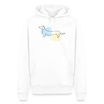 Art au trait Teckel pastel - Sweat à capuche Premium bio Homme - blanc - Devant - Nico (187cm)