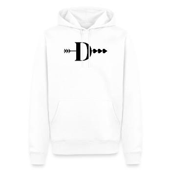 Buchstabe d, Pfeilherz - Männer Premium Bio Hoodie - Weiß - Vorne - Nico (187cm)