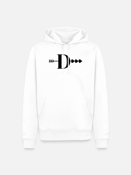 Buchstabe d, Pfeilherz - Männer Premium Bio Hoodie - Weiß