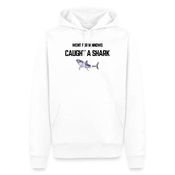 Went For Minnows Caught A Shark - Men’s Premium Organic Hoodie - white - Front - Nico (187cm)
