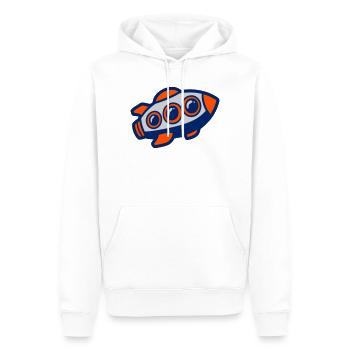 Illustration de la fusée spatiale - Sweat à capuche Premium bio Homme - blanc - Devant - Nico (187cm)