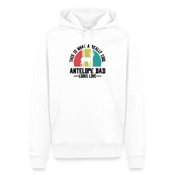 Antelope Dad Rétro - Sweat à capuche Premium bio Homme - blanc - Devant - Nico (187cm)