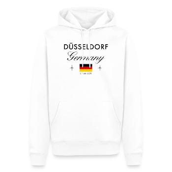 Düsseldorf Deutschland Koordinaten Reise Souvenir - Männer Premium Bio Hoodie - Weiß - Vorne - Nico (187cm)