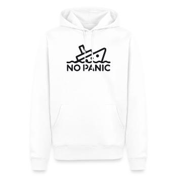 No Panic - Men’s Premium Organic Hoodie - white - Front - Nico (187cm)