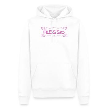 Geschenk für Alessio - Männer Premium Bio Hoodie - Weiß - Vorne - Nico (187cm)