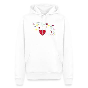 Cœurs avec des fleurs - Sweat à capuche Premium bio Homme - blanc - Devant - Nico (187cm)