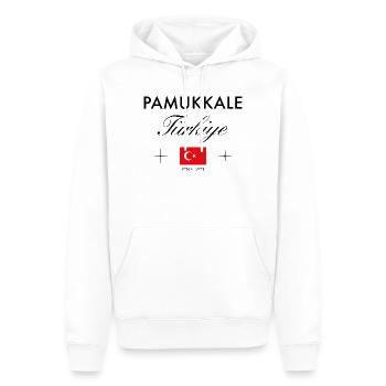 Pamukkale Turquie coordonne le souvenir de voyage - Sweat à capuche Premium bio Homme - blanc - Devant - Nico (187cm)