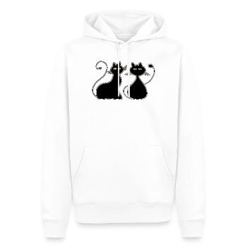 Chats - Sweat à capuche Premium bio Homme - blanc - Devant - Nico (187cm)
