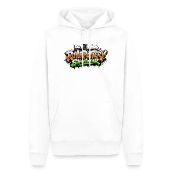 Graffiti Streetwear Spray Font - Men’s Premium Organic Hoodie - white - Front - Nico (187cm)