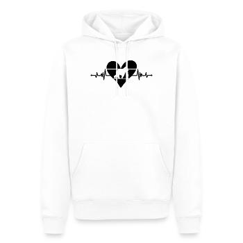 Monkey Heartbeat Heart - Men’s Premium Organic Hoodie - white - Front - Nico (187cm)