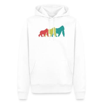 Three Monkeys Silhouettes Retro - Men’s Premium Organic Hoodie - white - Front - Nico (187cm)