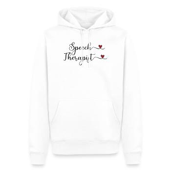 Orthophoniste avec un cœur - Sweat à capuche Premium bio Homme - blanc - Devant - Nico (187cm)