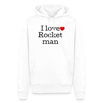 I Love Rock Music Typography - Men’s Premium Organic Hoodie - white - Front - Nico (187cm)