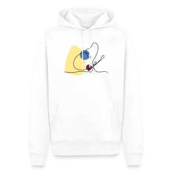 Aronde en linéaire avec fond coloré - Sweat à capuche Premium bio Homme - blanc - Devant - Nico (187cm)